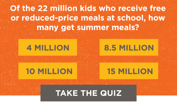 Of the 22 million children who receive free or reduced-price meals at school, how many get summer meals?