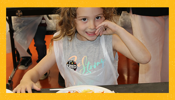Child with lunch